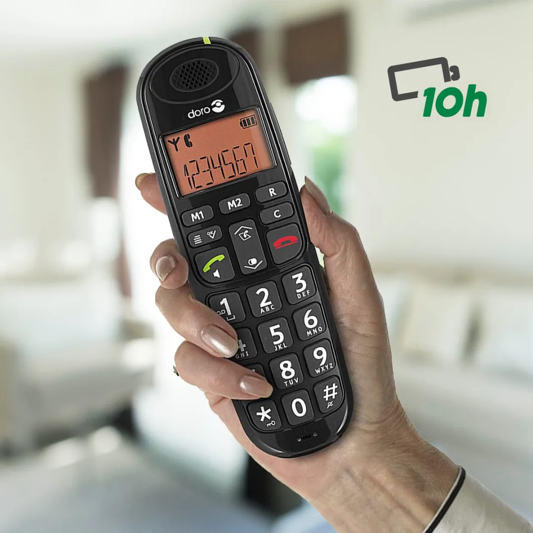 Doro PhoneEasy 105wr Senior DECT Telefoon - Antwoordapparaat - 2 Handsets - Zwart