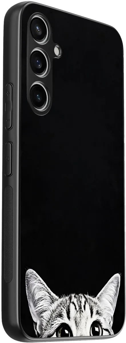Casevibes Samsung Galaxy S23 FE Hoesje - Zwart - Kat Kiekeboe
