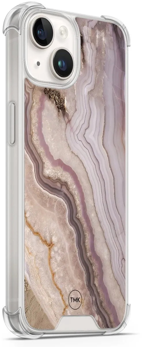 Casevibes iPhone 14 Shockproof Hoesje - Blush Marble - A/i14/S/010