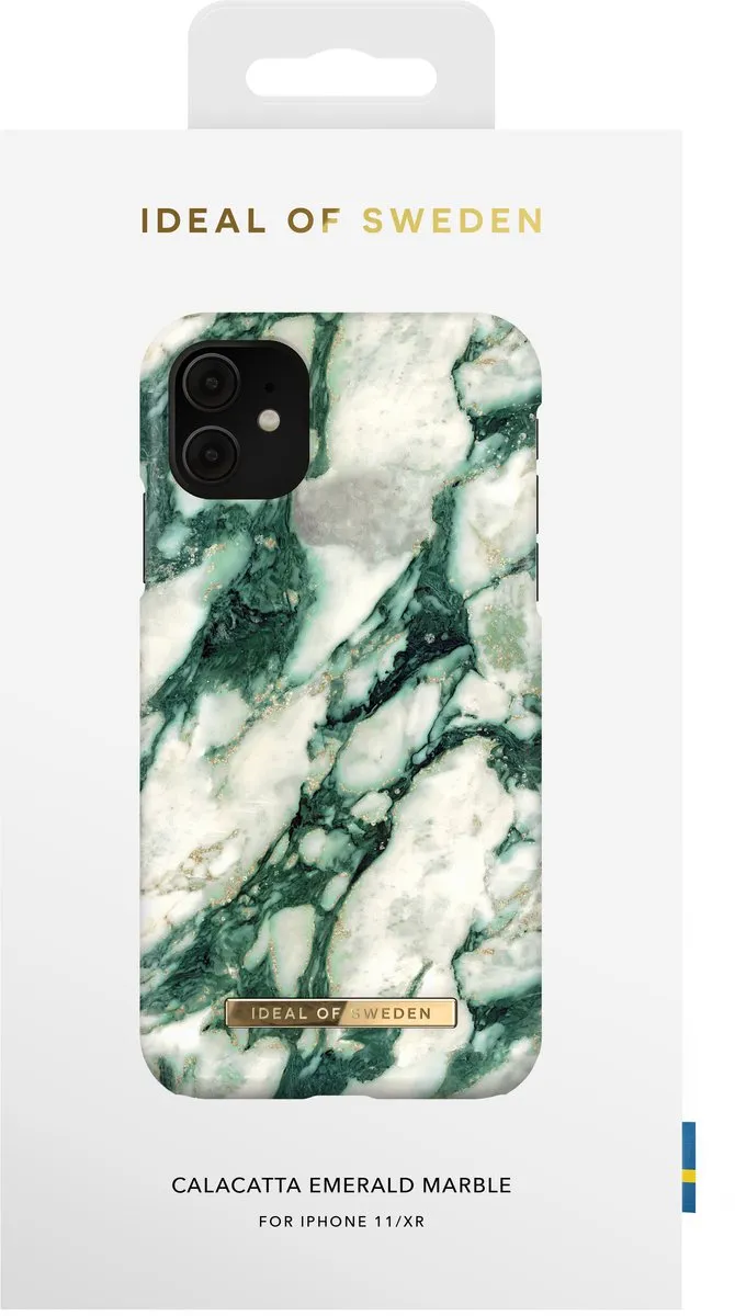 iDeal of Sweden iPhone 11/XR Fashion Case Calacatta Emerald Marble - afbeelding 4 van 4