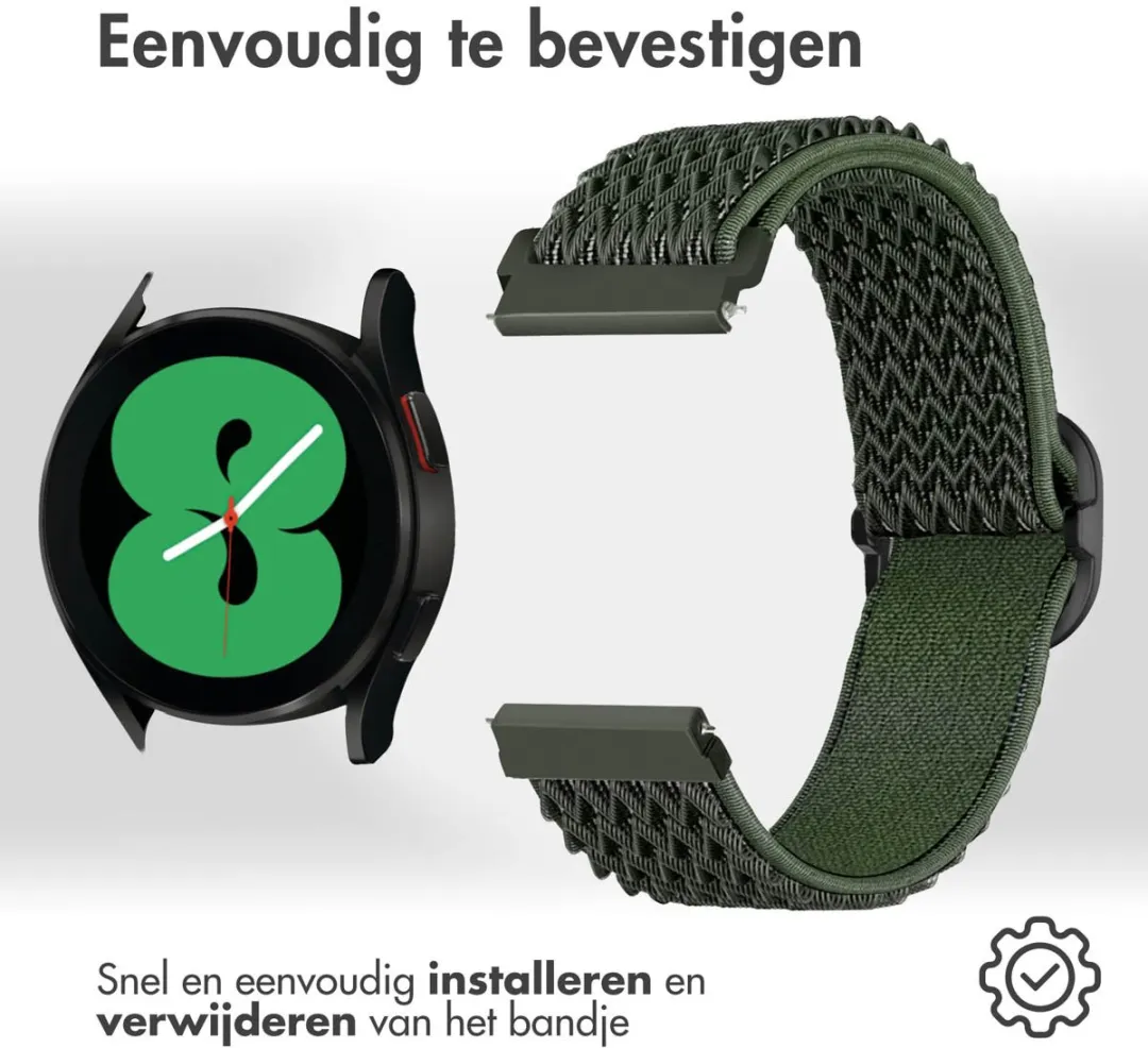 Imoshion Elastisch Nylonbandje 20mm - Smartwatch - Donkergroen