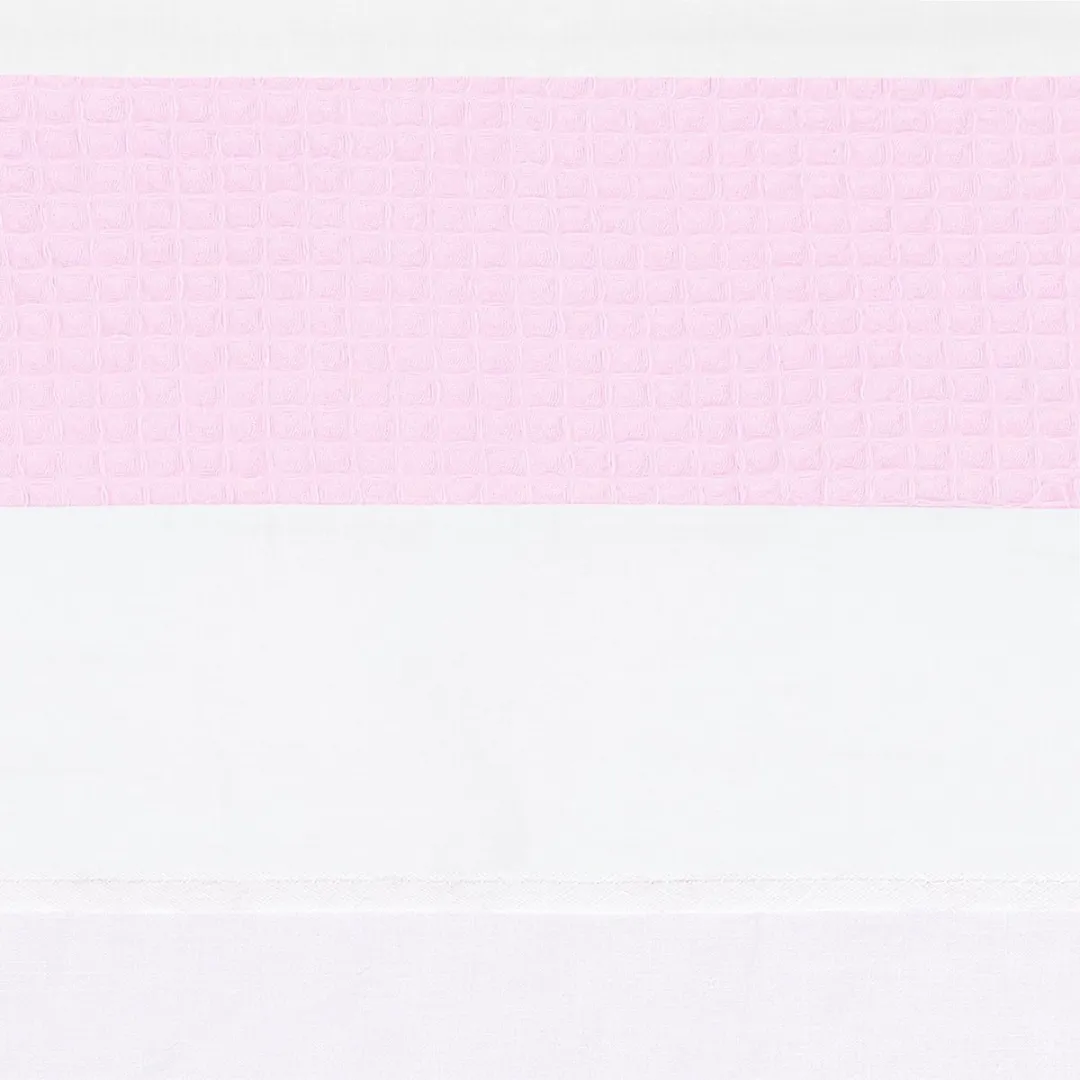 BINK Bedding Ledikantlaken Wafel 100x150cm - Roze/Wit