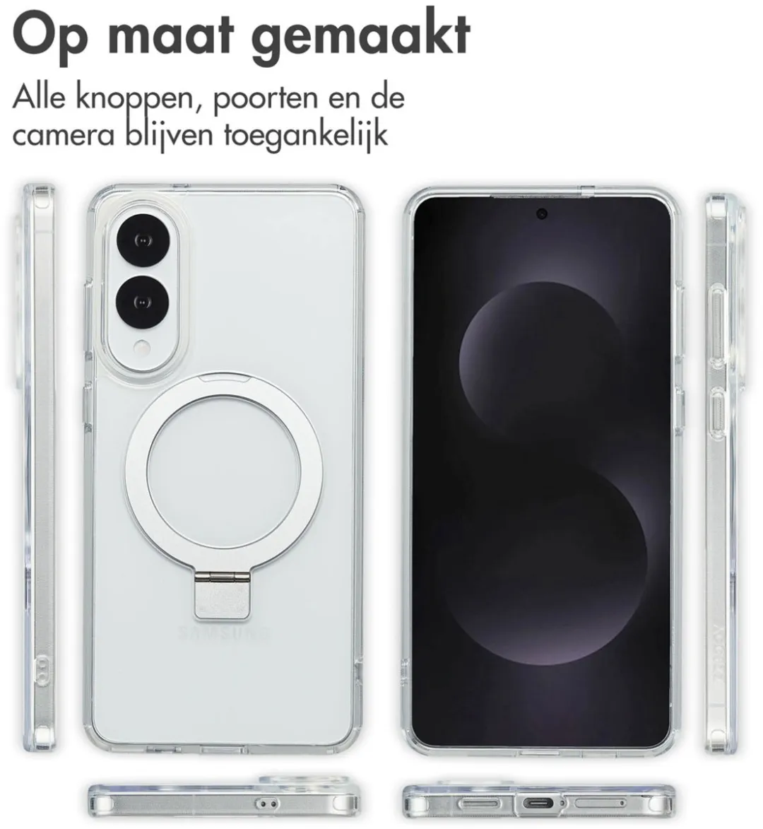 Accezz Hoesje Samsung Galaxy S25 Edge Magnetische Ring - Transparant - afbeelding 6 van 6