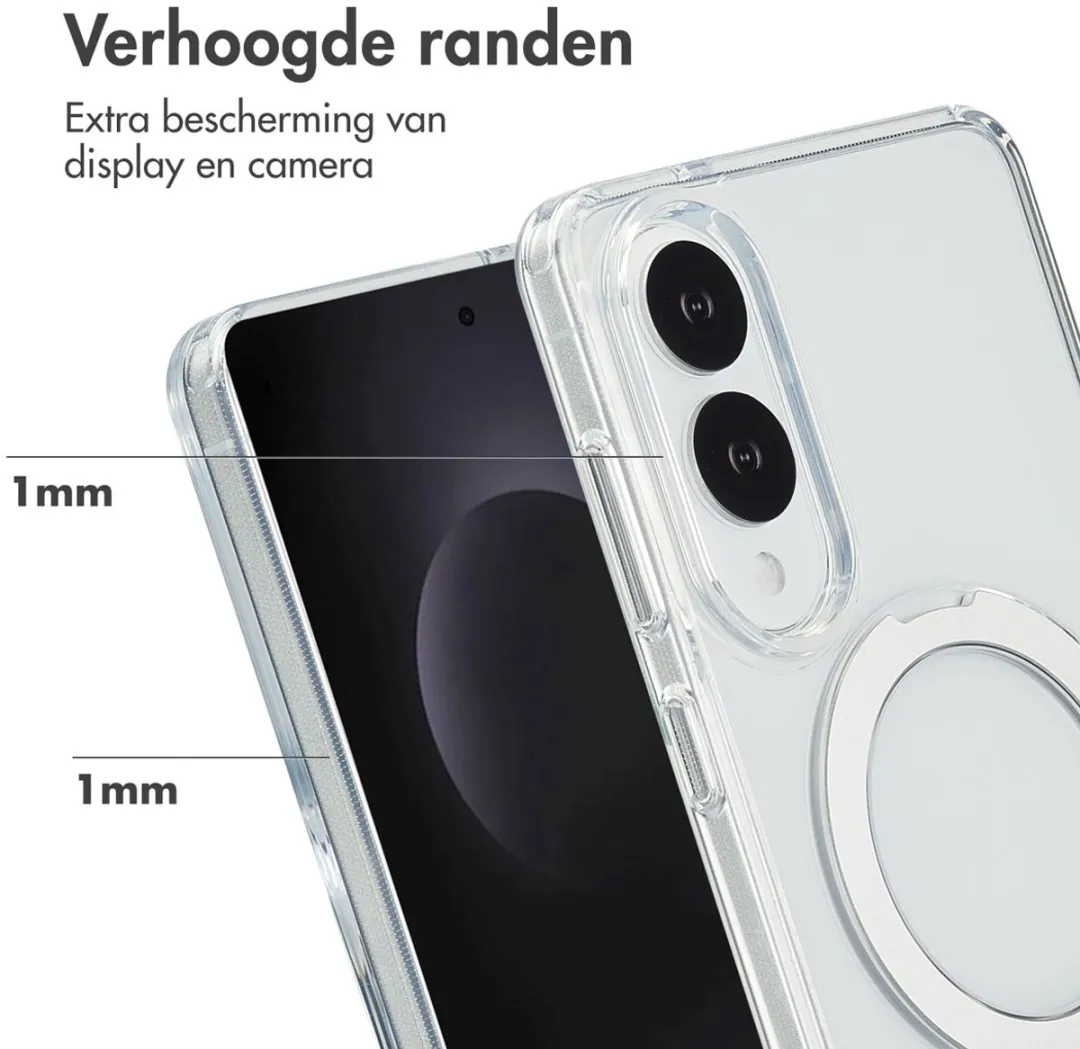 Accezz Hoesje Samsung Galaxy S25 Edge Magnetische Ring - Transparant