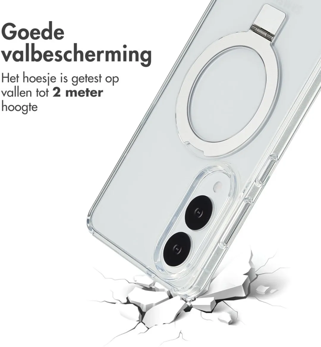 Accezz Hoesje Samsung Galaxy S25 Edge Magnetische Ring - Transparant