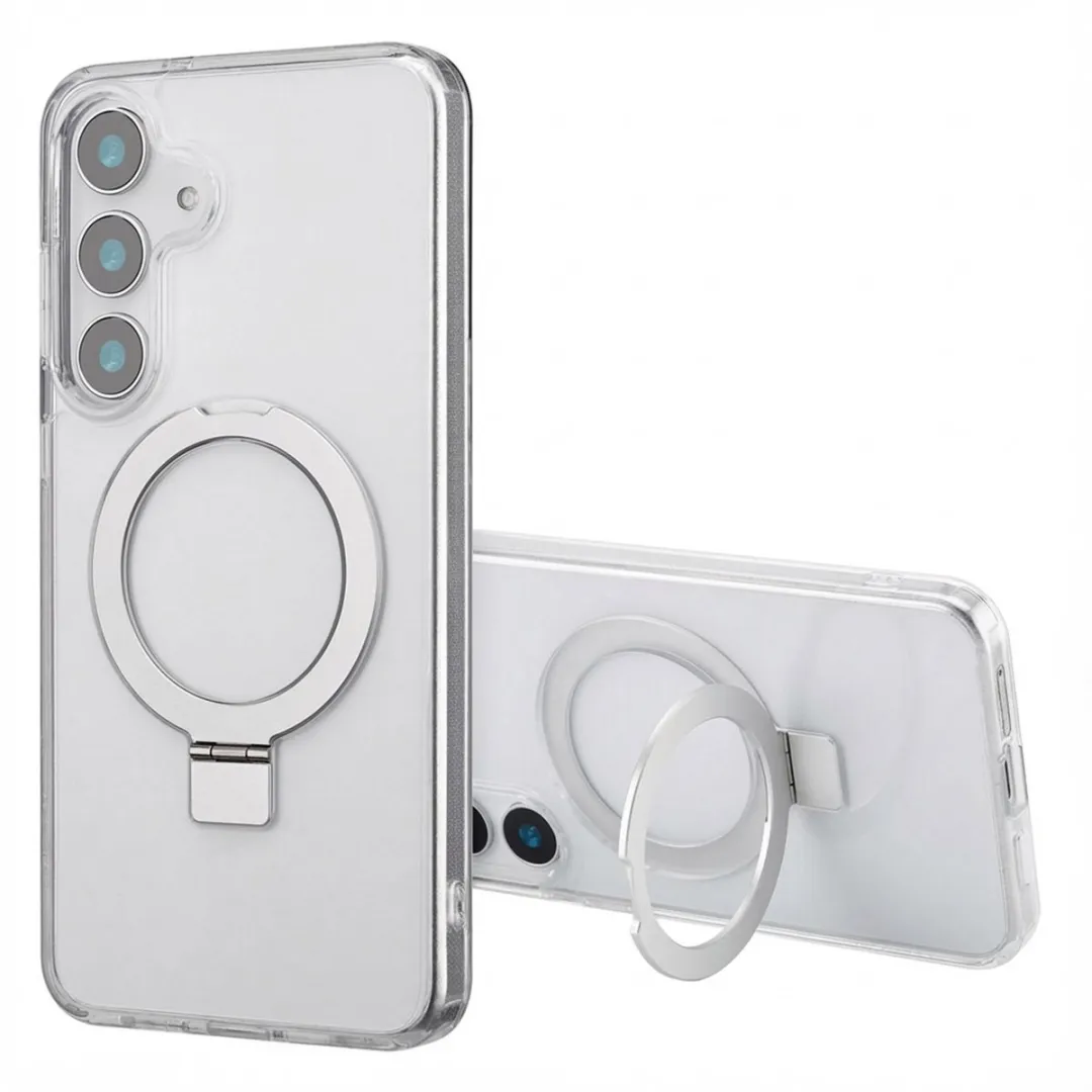Accezz Hoesje Samsung Galaxy S25 Plus Magnetische Ring - Transparant