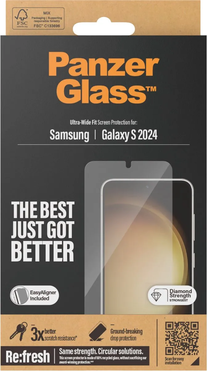PanzerGlass PZ-7350 Screenprotector Samsung Galaxy S24 - Case Friendly