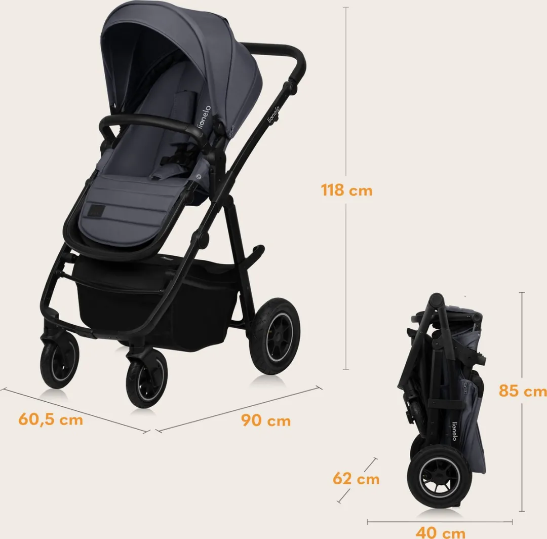 Lionelo Amber Plus 3-in-1 Kinderwagen Grijs