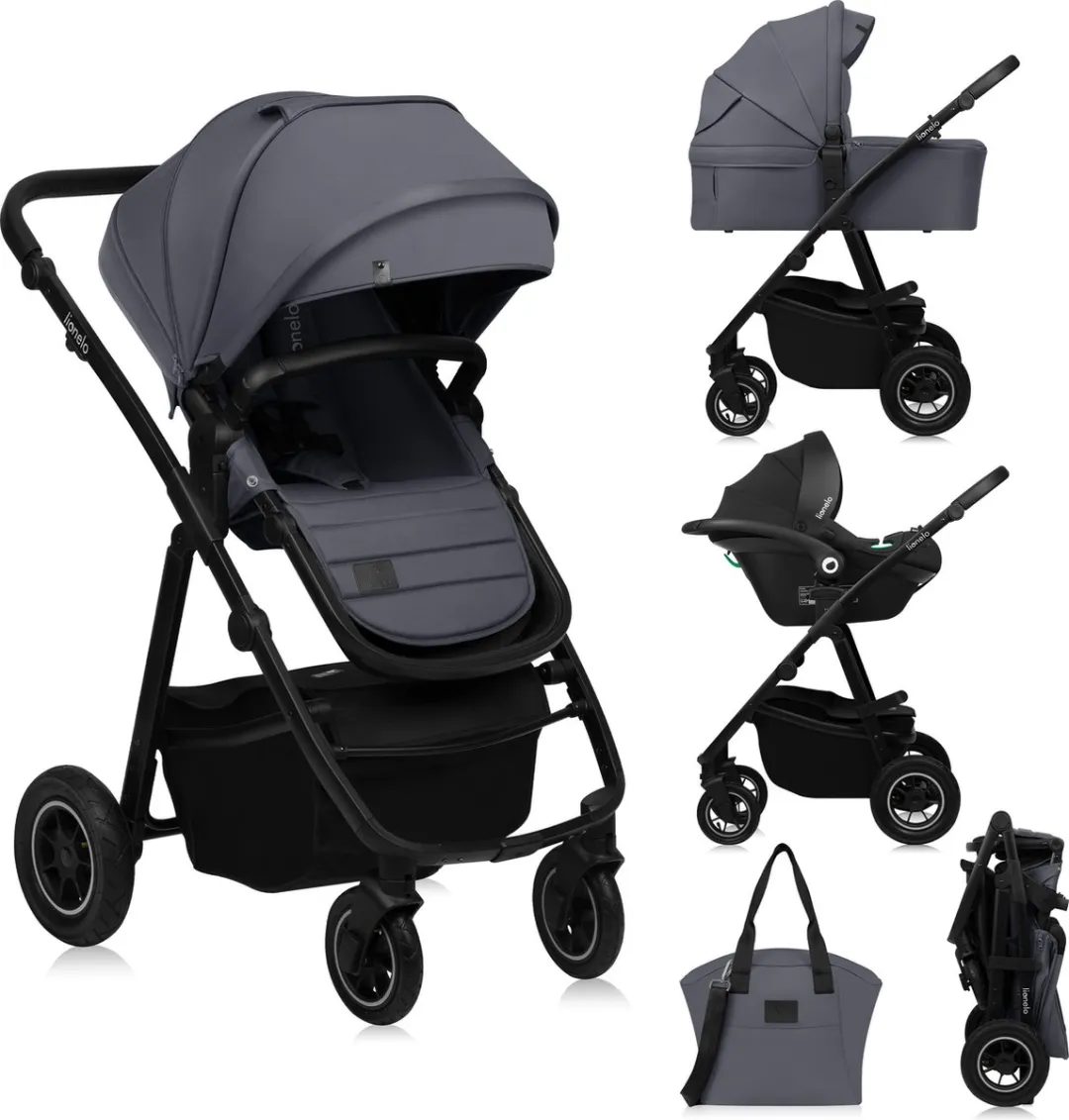 Lionelo Amber Plus 3-in-1 Kinderwagen Grijs