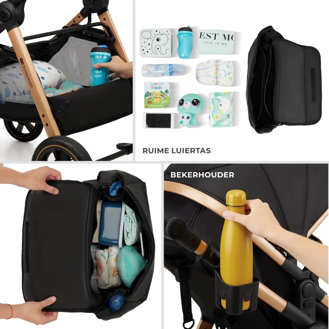 KinderKraft ESME PRO 3-in-1 Kinderwagen - Beige/Zwart