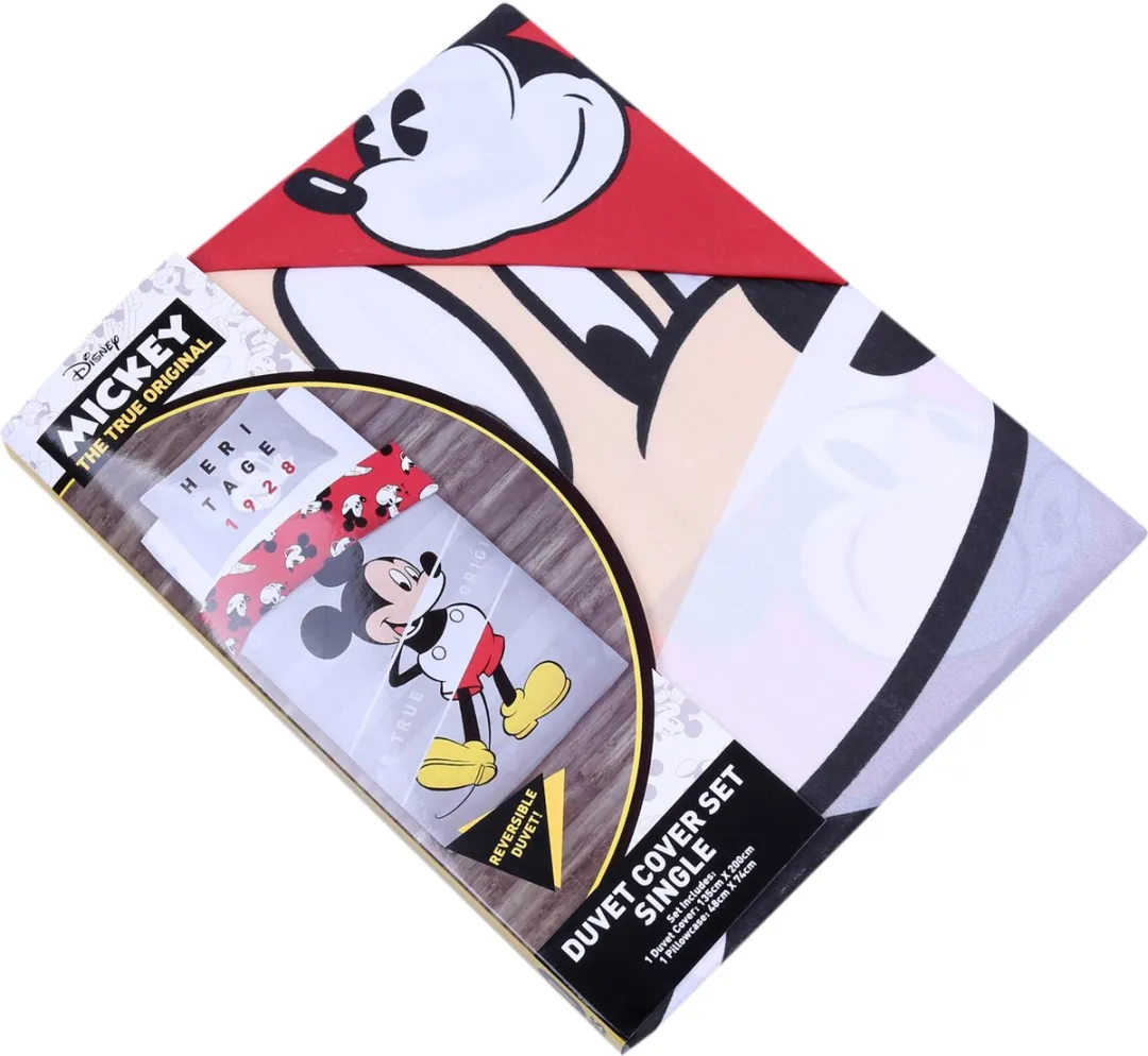 Disney Mickey Mouse Beddengoed Junior 135x200cm - Grijs/Rood
