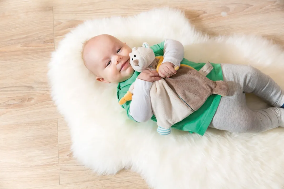 Nici Knuffeldoekje Beer Baby 25 X 25 Cm Polyester Wit/bruin