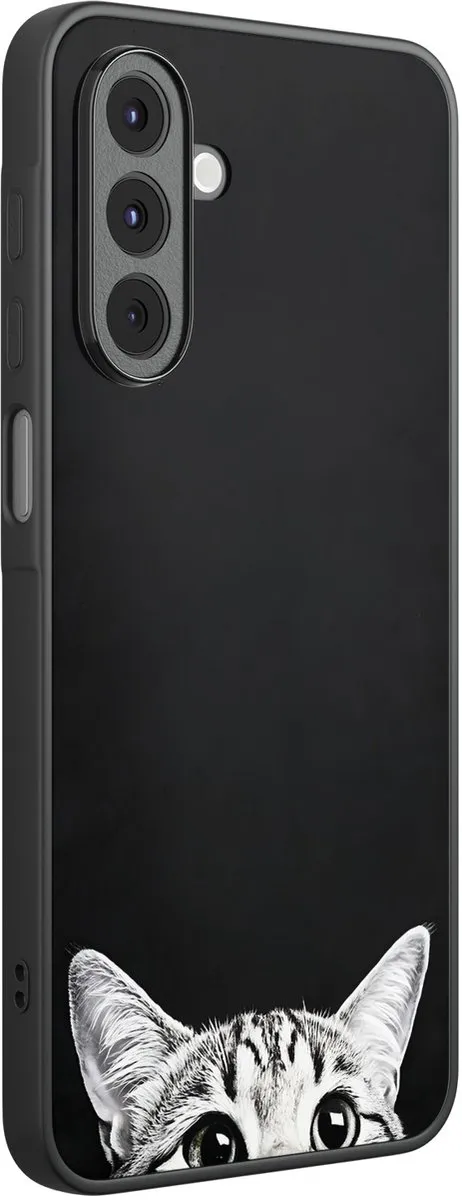 Casevibes Samsung Galaxy A16 Hoesje - Kat Kiekeboe Print - Zwart