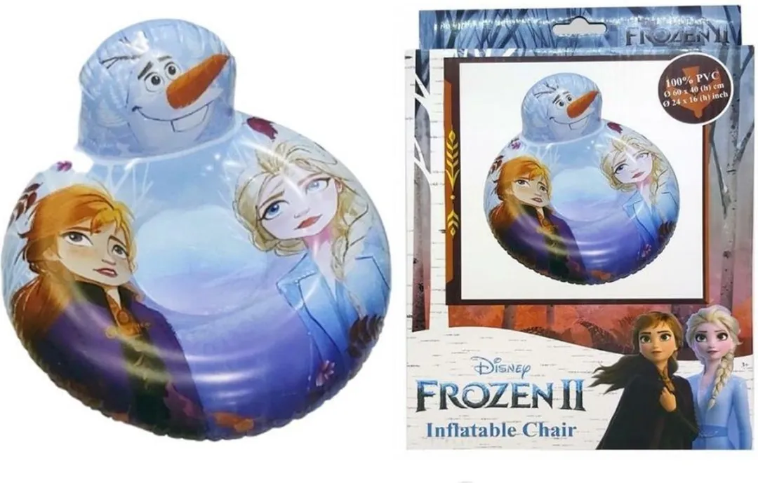 Disney Frozen II Opblaasbaar Zitkussen - 60x40cm Lichtblauw