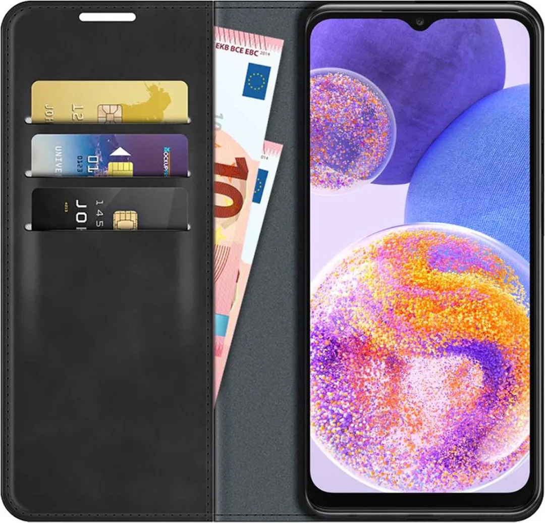 Just in Case Bookcase Hoesje Samsung Galaxy A23 - 4 Pasjes - Zwart