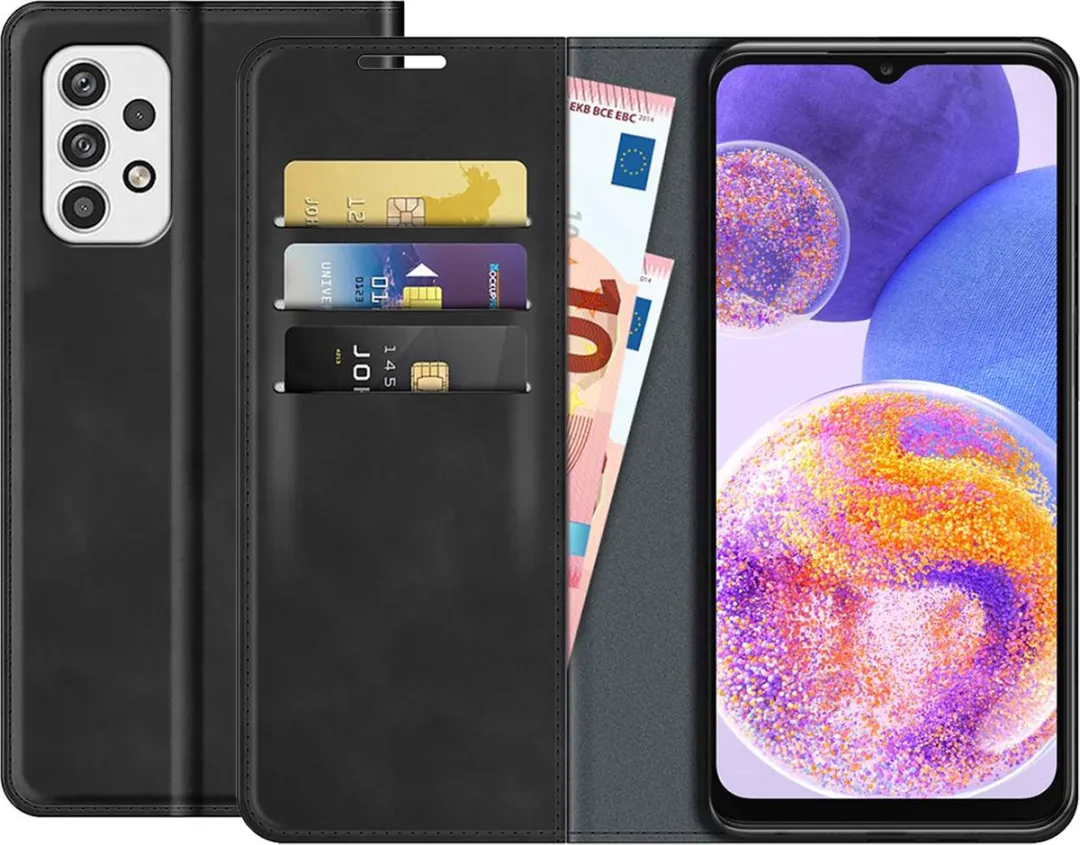 Just in Case Bookcase Hoesje Samsung Galaxy A23 - 4 Pasjes - Zwart