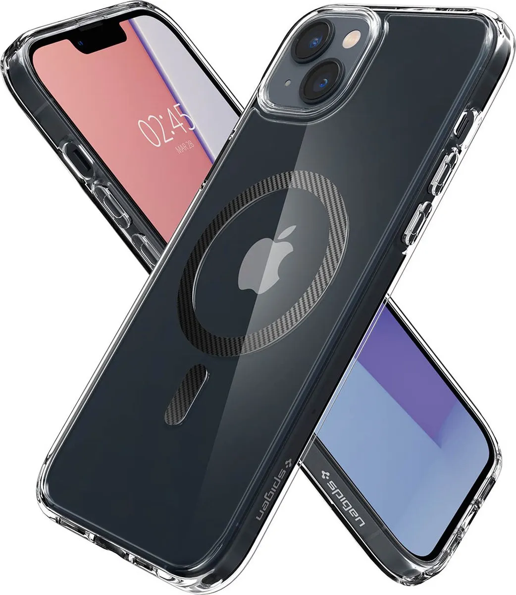 Spigen Ultra Hybrid MagSafe Hoesje ACS04904 - iPhone 14 Plus - Carbon Fiber - Zwart
