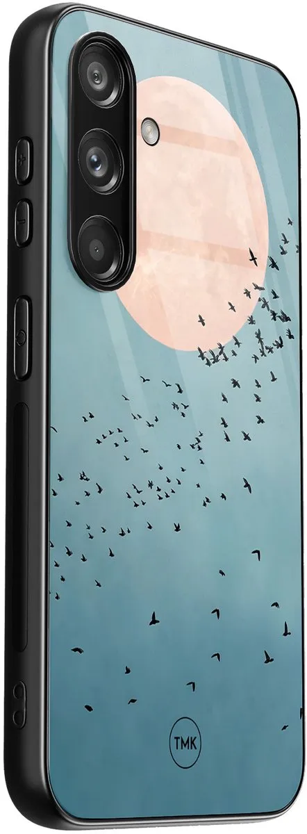 Casevibes Moon Birds Hoesje Samsung Galaxy S24 - Blauw - TPU Glossy - afbeelding 2 van 3
