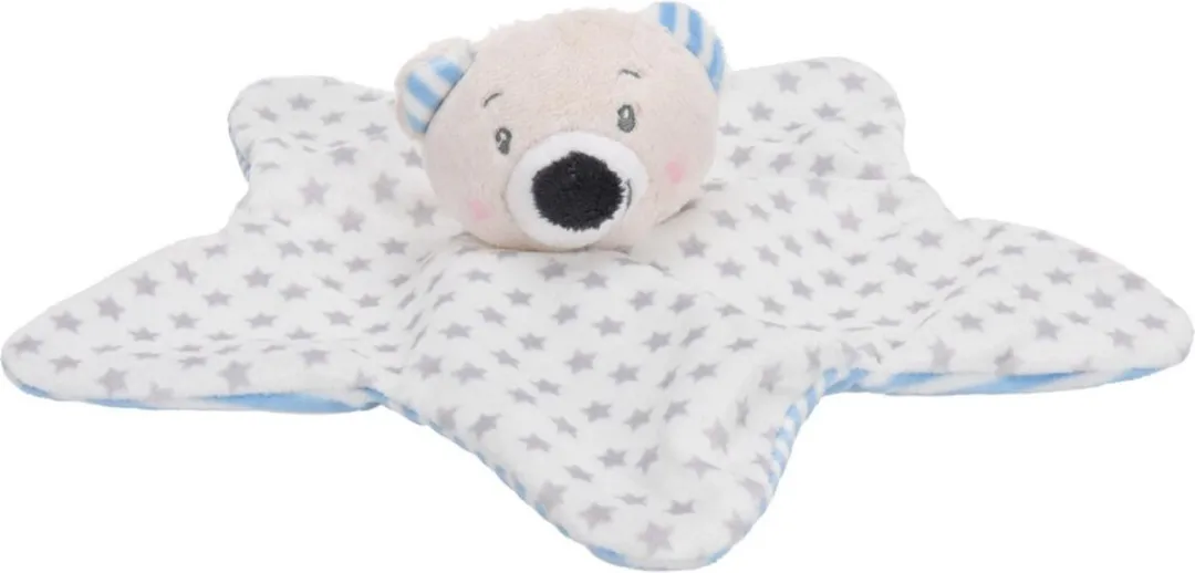 Pluche Knuffeldoekje Beer/Ster Blauw - Knuffeldoek