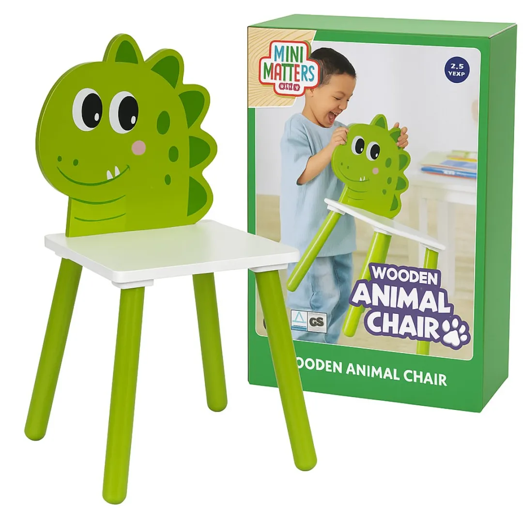 Mini Matters Houten Kinderstoel – Animal Chair Dino – 2-5 jaar