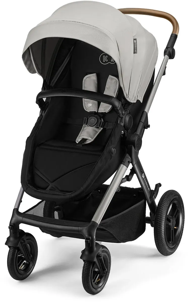 Kinderkraft MOOV 2 XL AIR Kinderwagen – Reiswieg, Wandelwagen & MINK PRO i-Size Autostoel – Grijs