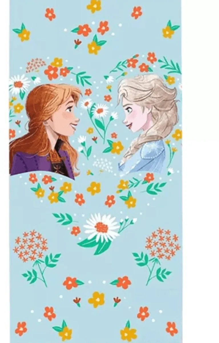 Disney Frozen Strandbadlaken 70x140cm - Katoen - Lichtblauw