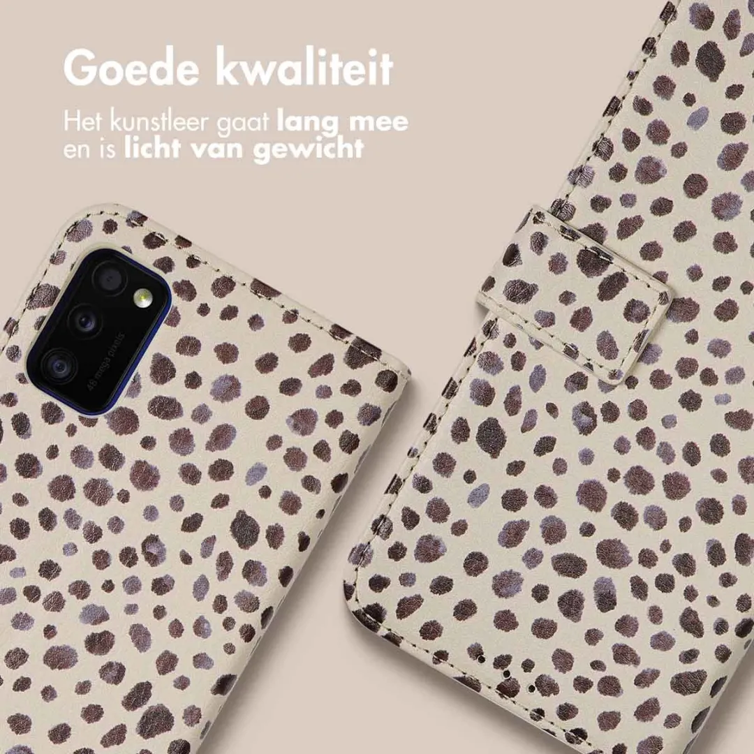 Imoshion Samsung Galaxy A41 Hoesje - Black And White Dots - 3 Pasjes