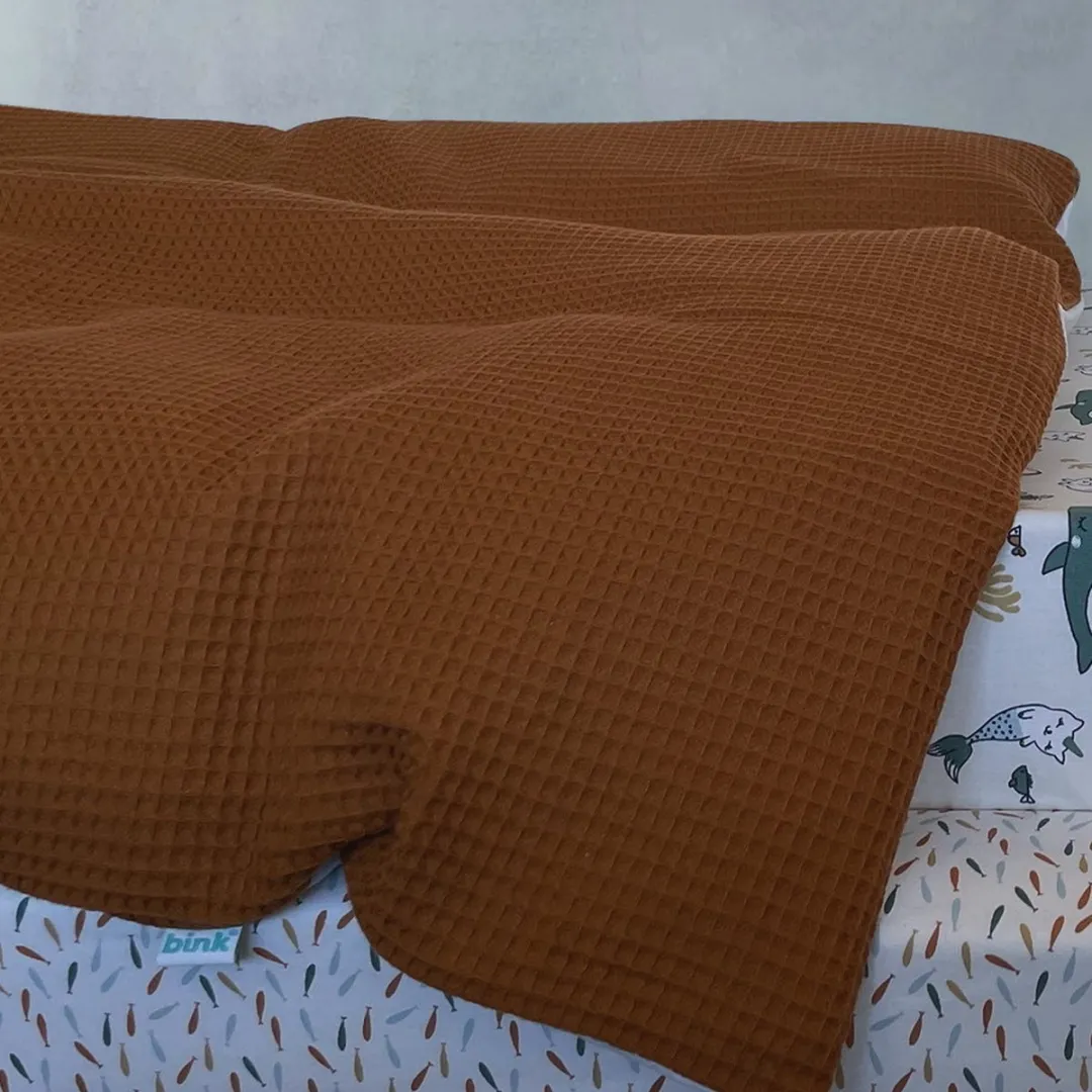BINK Bedding Dekbedovertrek Wafel Caramel 80x60