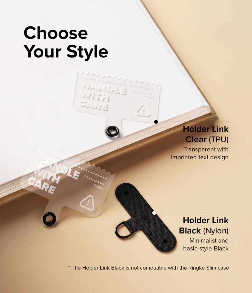 Ringke Holder Link Strap - Universeel Telefoonkoord Zwart