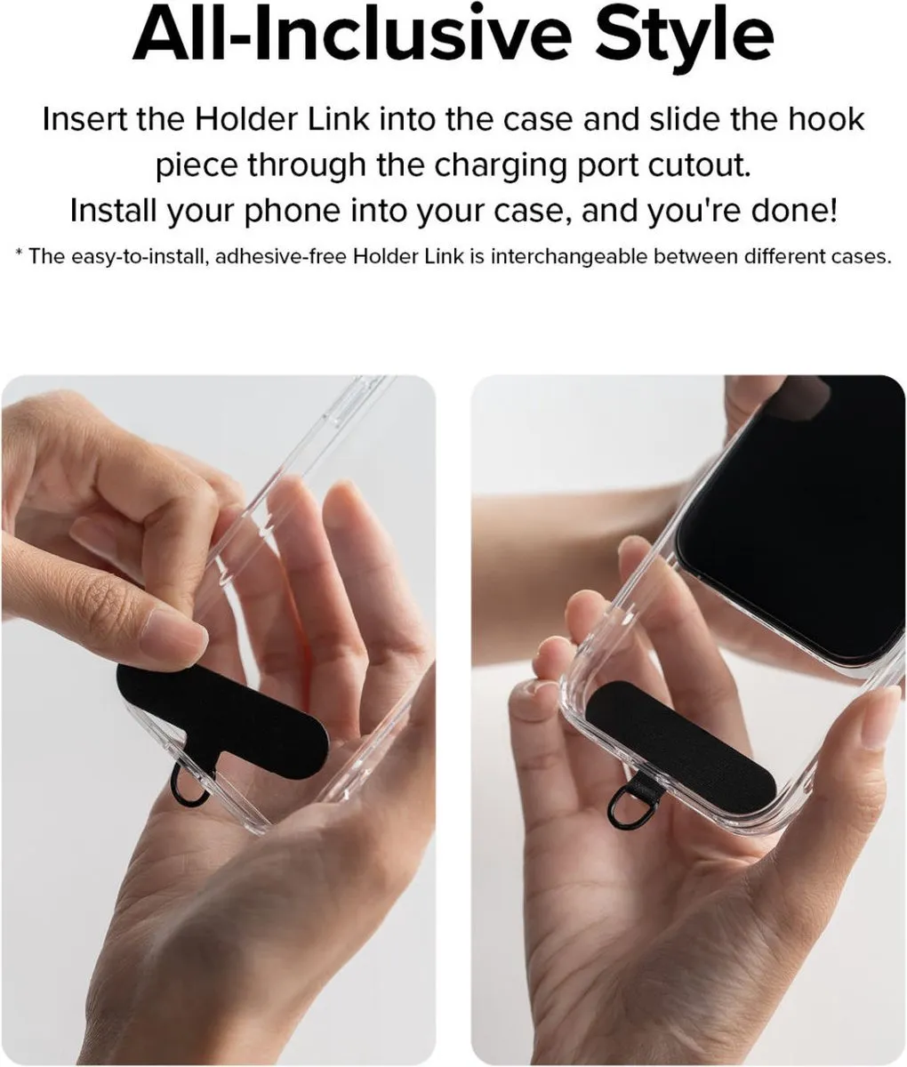 Ringke Holder Link Strap - Universeel Telefoonkoord Zwart - afbeelding 6 van 6