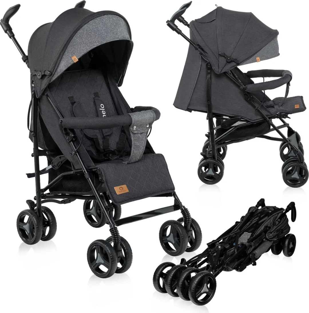 Lionelo Irma Buggy - 7kg - 360° Wielen - Grijs