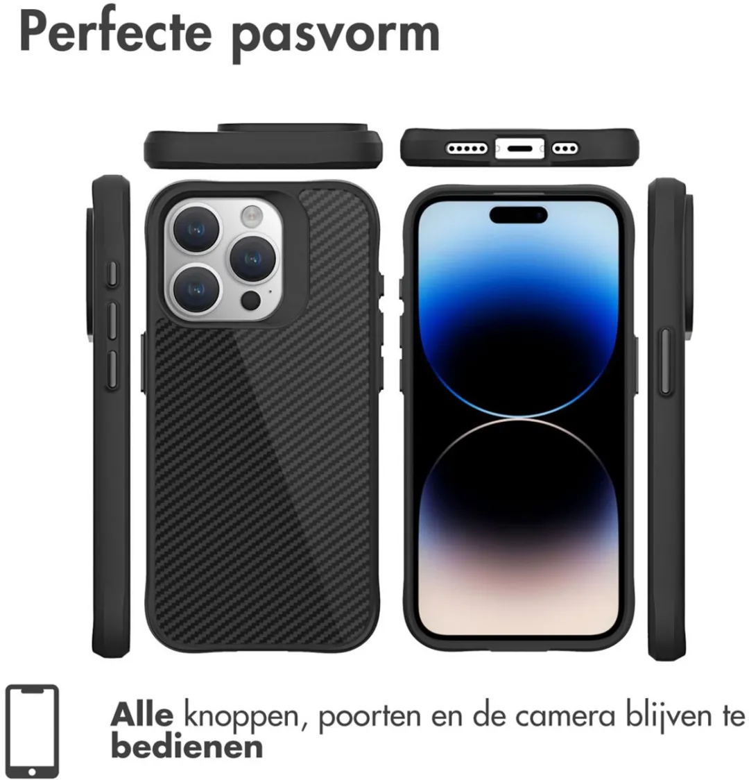 Imoshion Hybrid Carbon Hoesje iPhone 15 Pro Max - Zwart