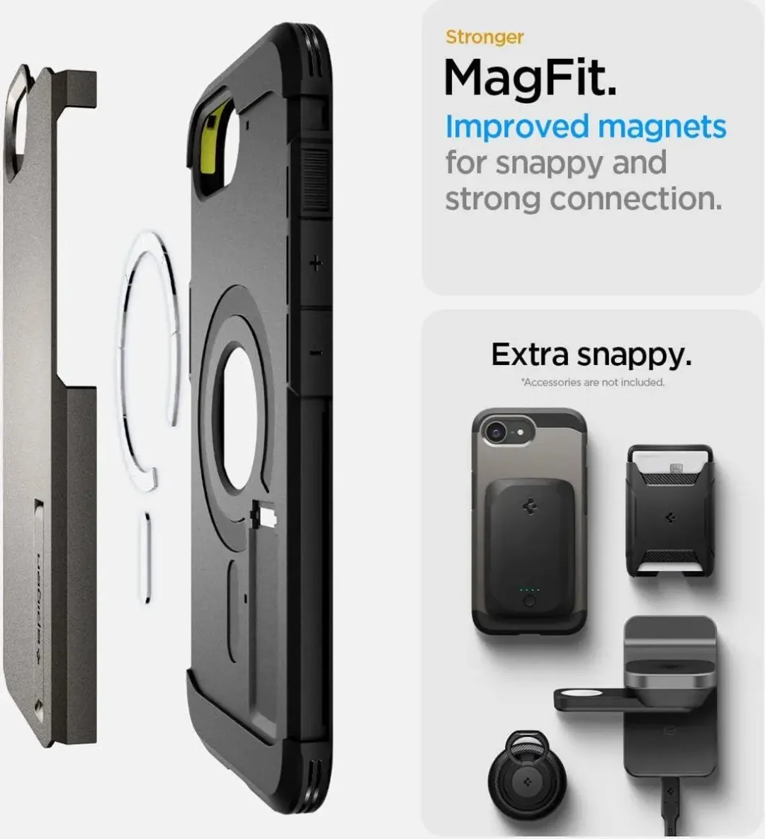 Spigen Tough Armor ACS09136 Hoesje - iPhone 16e - Gunmetal - afbeelding 6 van 6