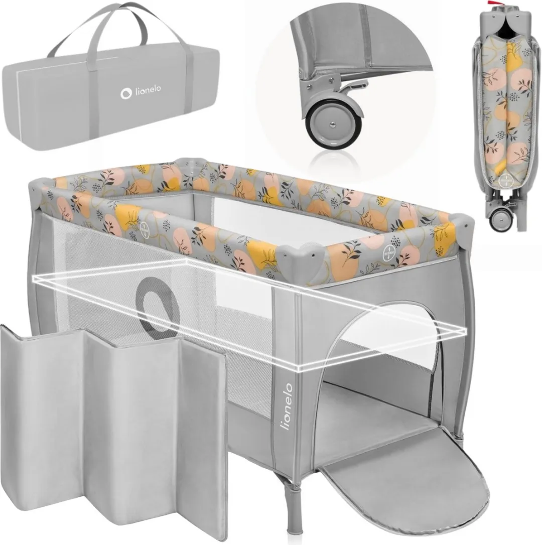 Lionelo Stefi Plus Campingbedje 60x120cm - Reisbed/Grijs