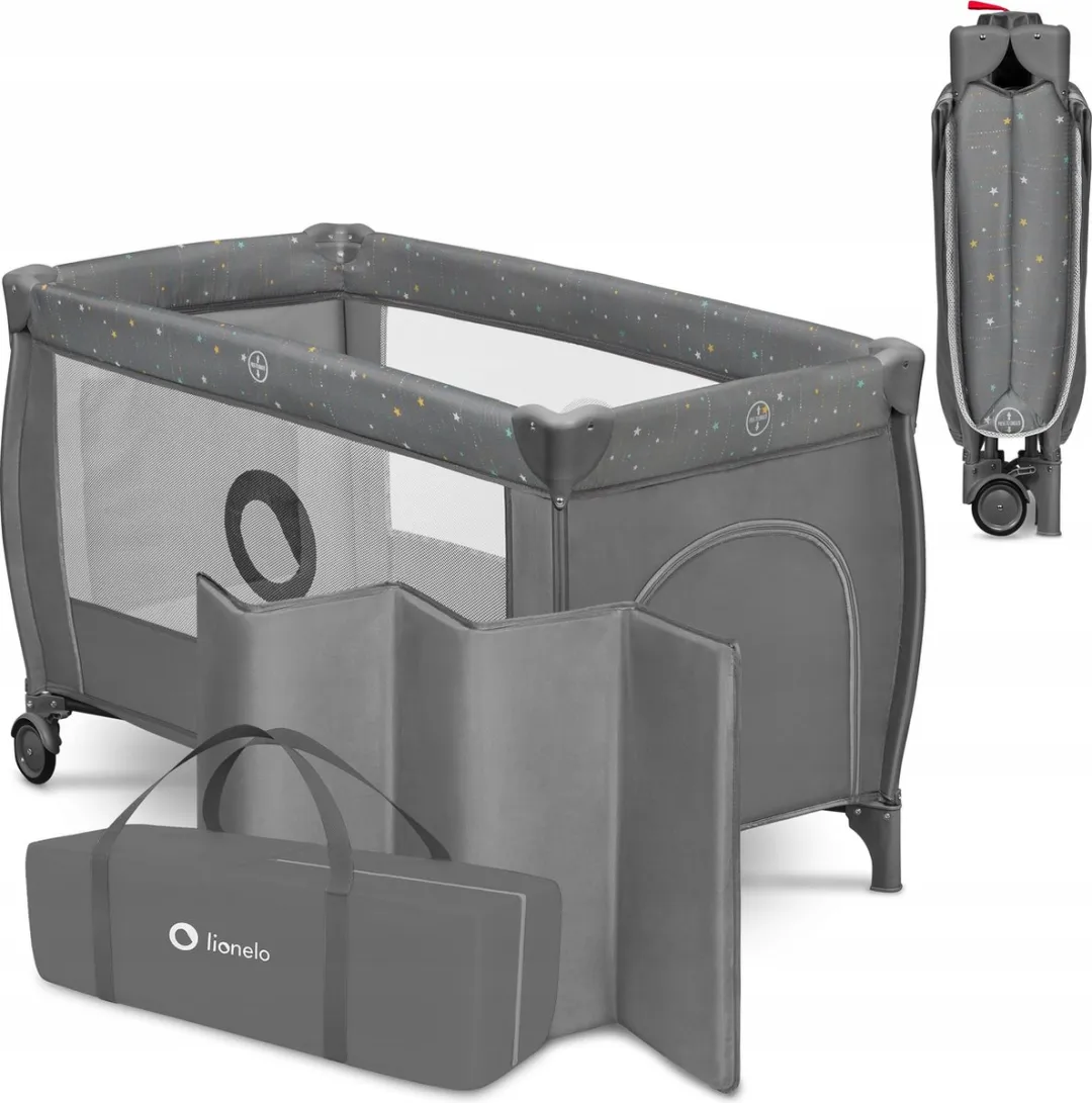 Lionelo Stefi Plus Campingbedje 60x120cm - Reisbed/Grijs