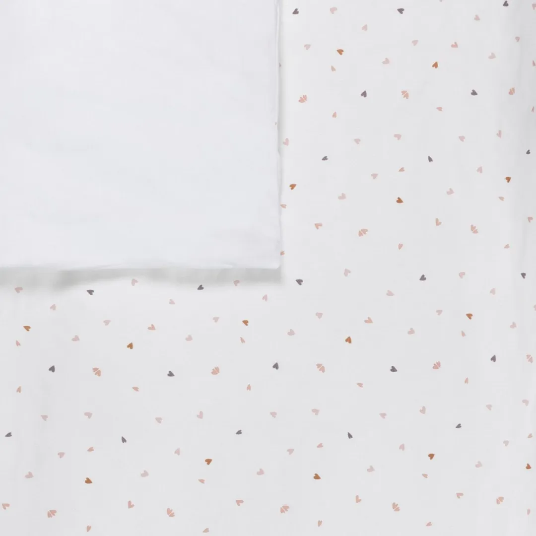 BINK Bedding Hearts Dekbedovertrek 135x100cm - Oudroze/Caramel/Paars/Wit