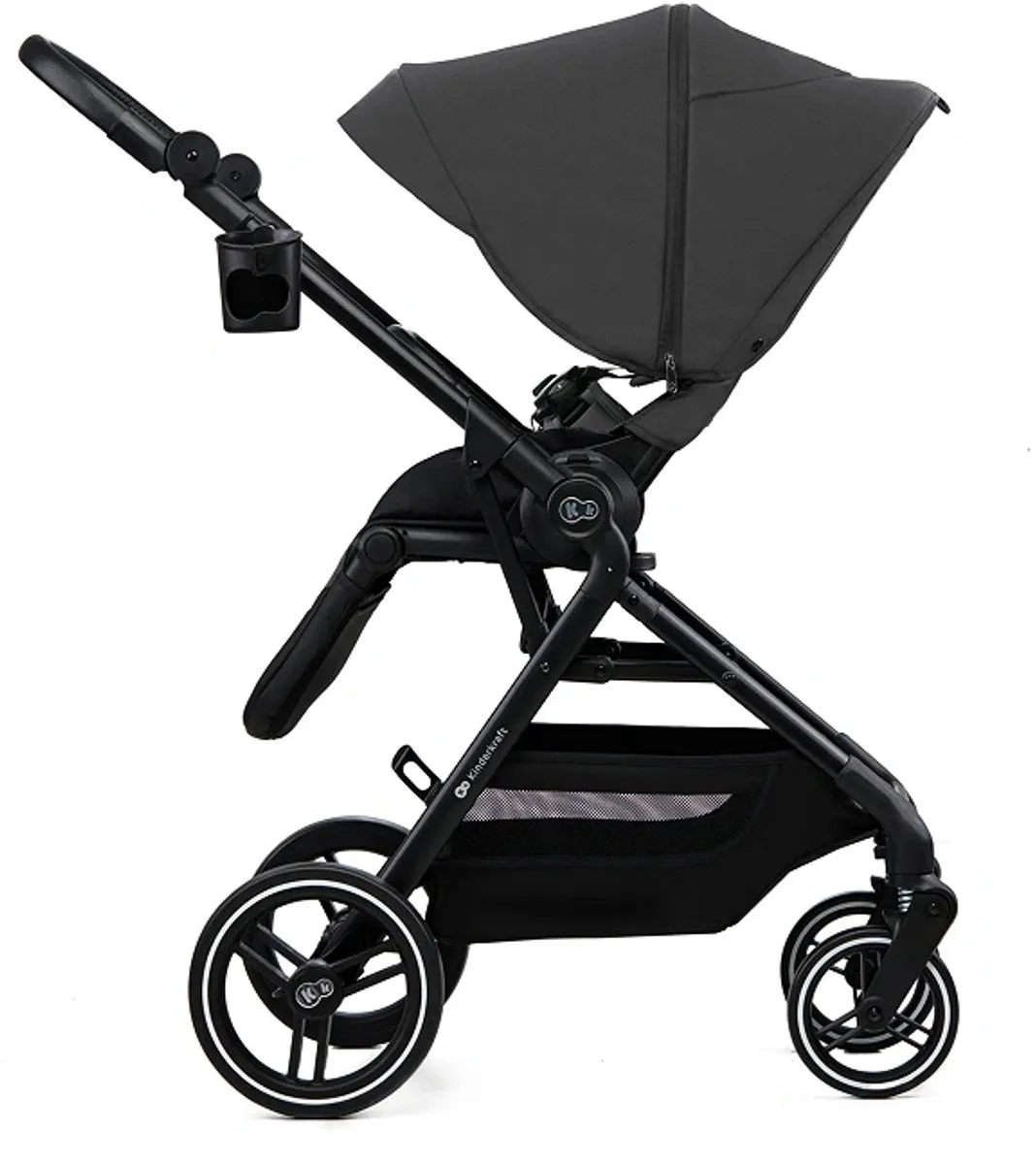 KinderKraft YOXI 3-in-1 Kinderwagen Grijs - Reiswieg/Wandelzitje/MINK PRO i-Size Autostoel