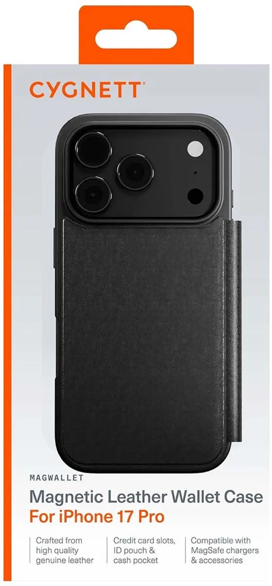 Cygnett MagWallet Hoes iPhone 17 Pro - Zwart - CY5574MAGWT