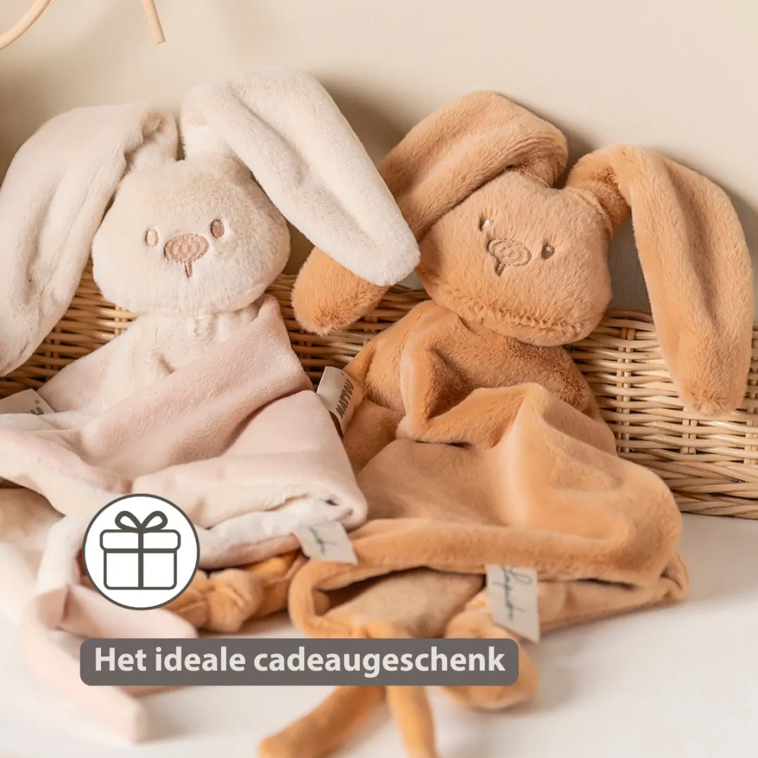 Nattou Lapidou Baby Knuffeldoekje 65x40cm - Konijn - Warm Beige