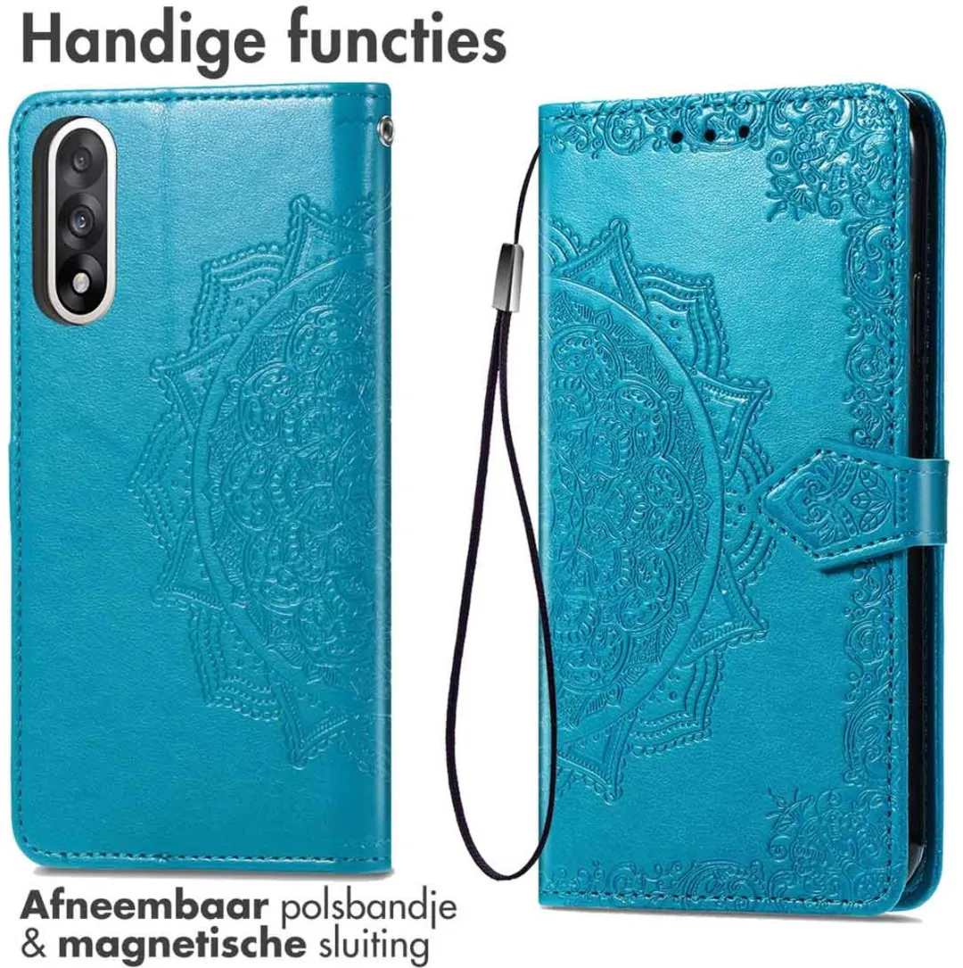 Imoshion Hoesje OnePlus Nord 5 Mandala Bookcase - 3 Pasjes - Turquoise
