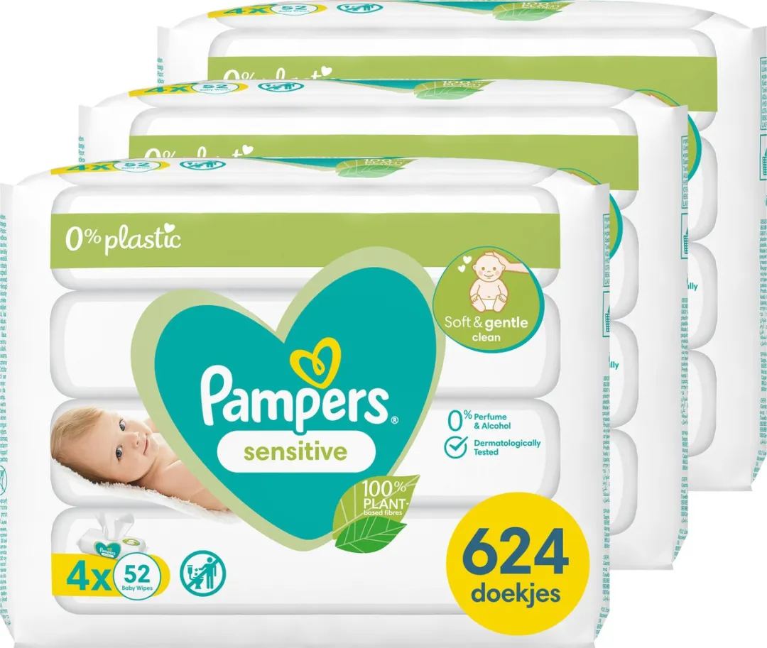 Pampers Sensitive Billendoekjes 624 Stuks - 12x52
