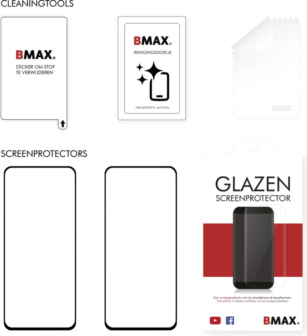 BMAX Screenprotectors Moto G13 - 2 Stuks - Gehard Glas
