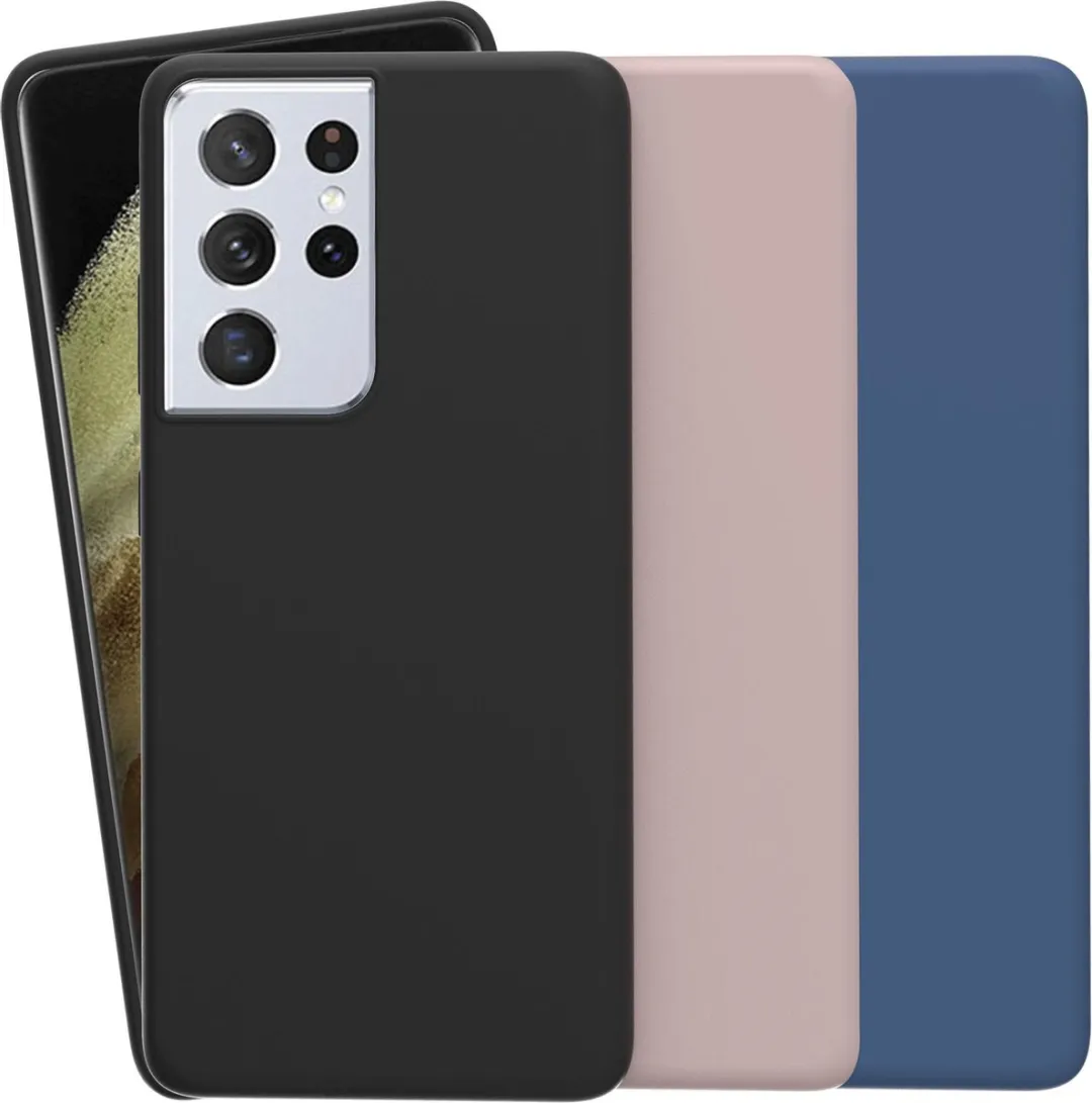 Azuri Samsung Galaxy S21 Ultra Siliconen Hoesje - Zwart - afbeelding 6 van 6