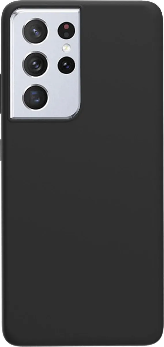Azuri Samsung Galaxy S21 Ultra Siliconen Hoesje - Zwart