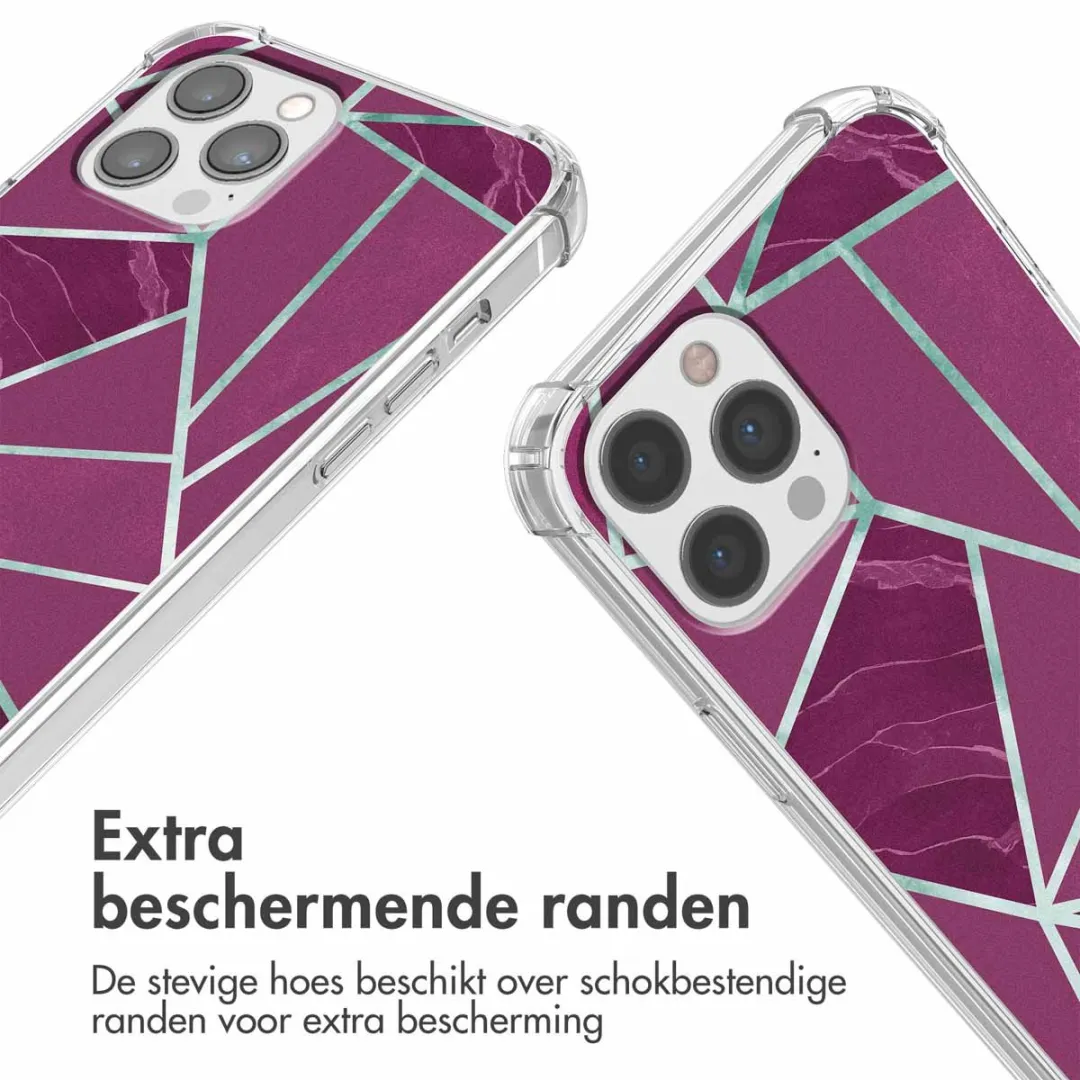 Imoshion Hoesje iPhone 12/12 Pro - Design met Koord - Bordeaux Graphic