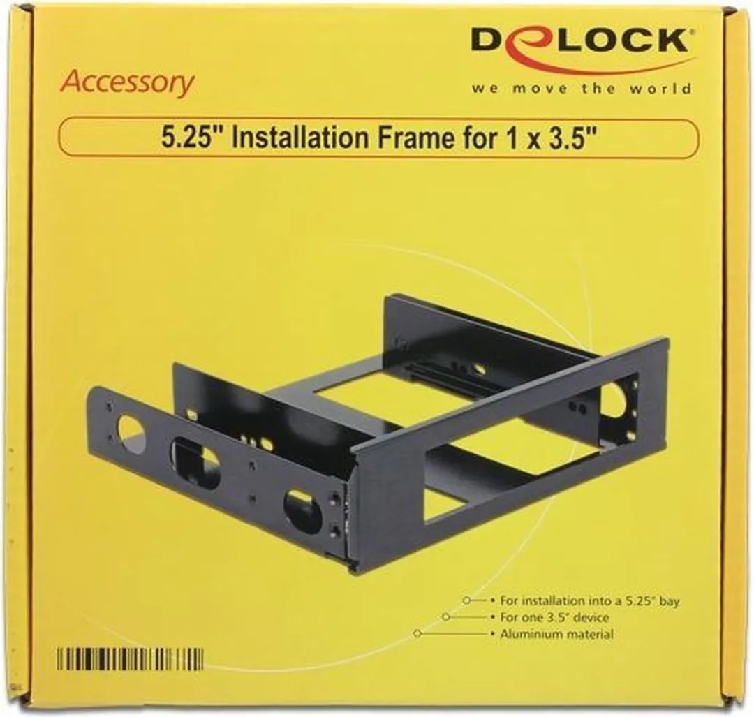 Delock 18267 3,5" Drive Montageframe - Aluminium - Zwart