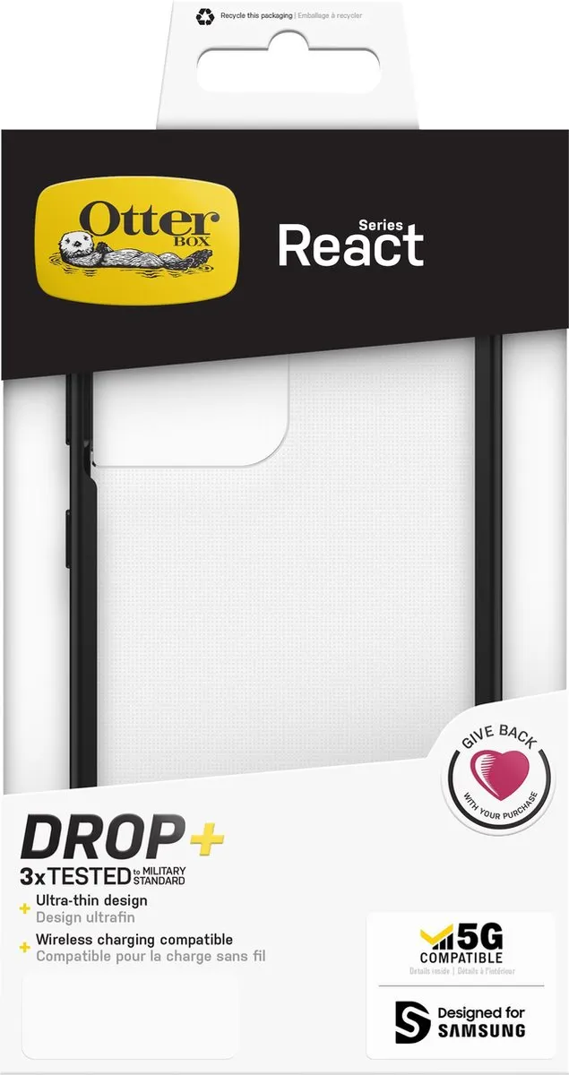 OtterBox React 77-81564 Hoes Samsung Galaxy S21 Ultra - Zwart