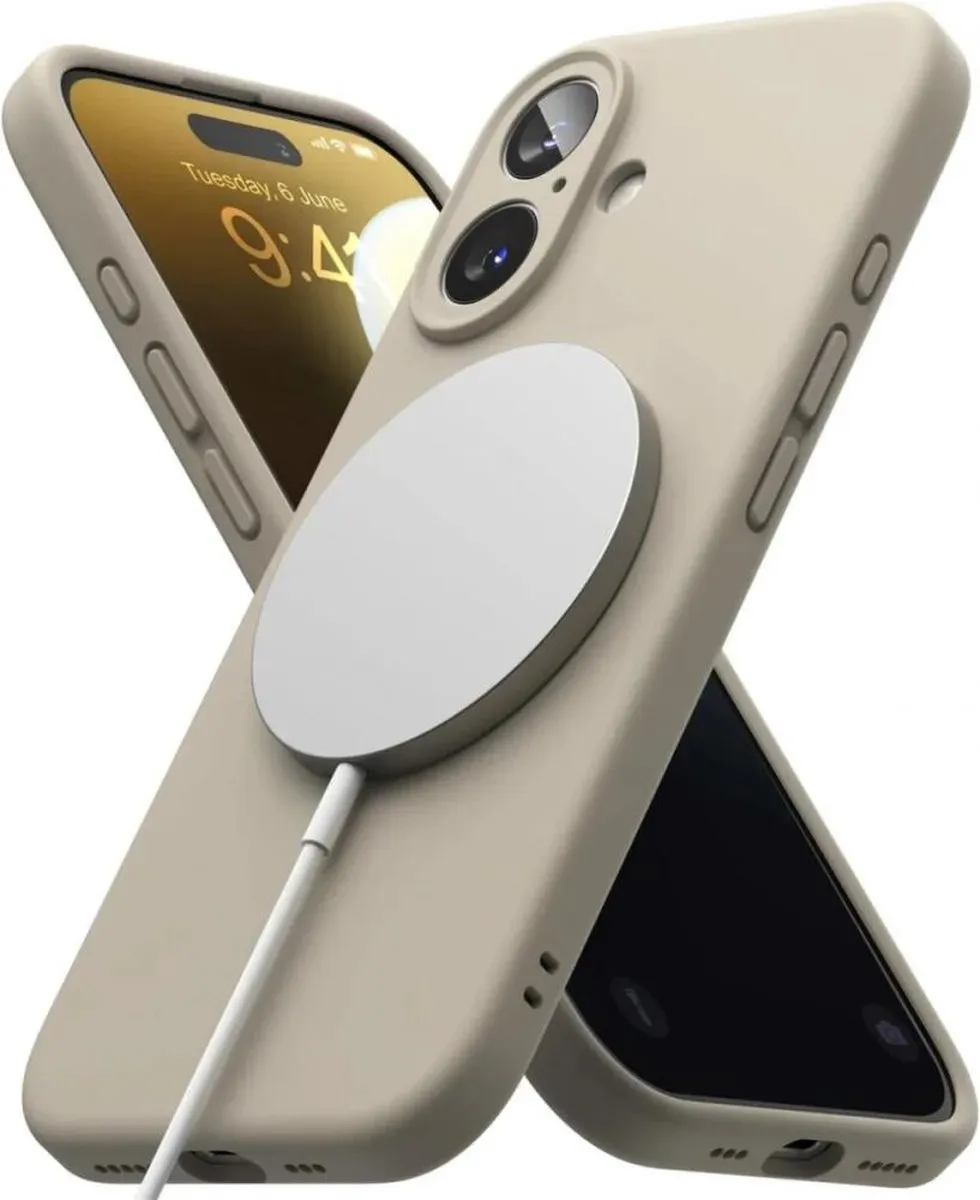 Ringke Silicone MagSafe Hoesje iPhone 16 Plus - Beige
