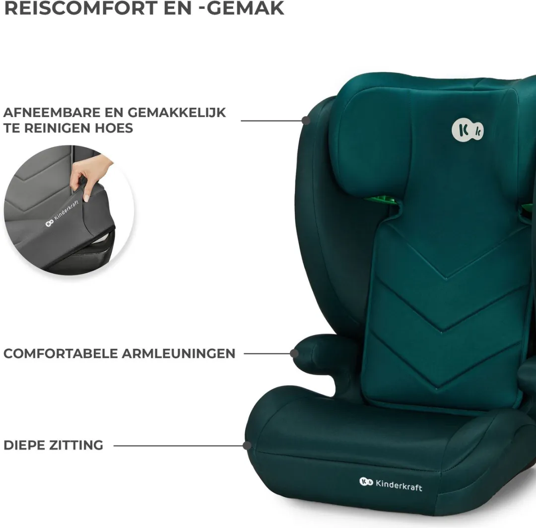 KinderKraft I-SPARK 2-in-1 Autostoel R129 i-Size Groen