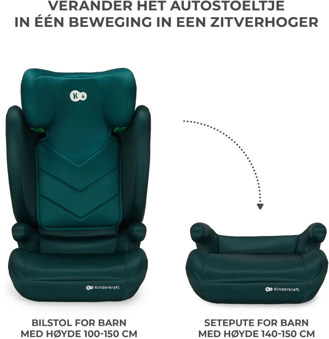 KinderKraft I-SPARK 2-in-1 Autostoel R129 i-Size Groen